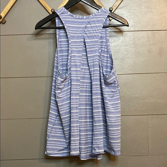 Lululemon All Tied Up Tank Cut Back Stripe Tempest Blue White Women’s Size 8 - Picture 3 of 3